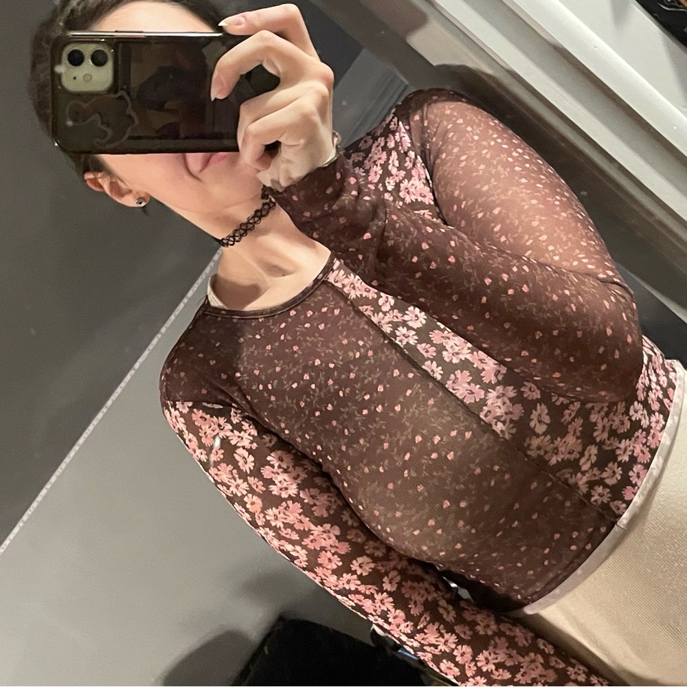 mesh floral top